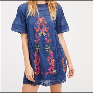 Free People Perfectly Victorian Navy Mini Dress